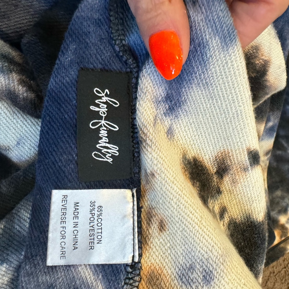 2 FOR $25Shop Finally Tie Dye Tunic Cape Sweatshirt Oversized Asymmetric S M L - Picture 7 of 7